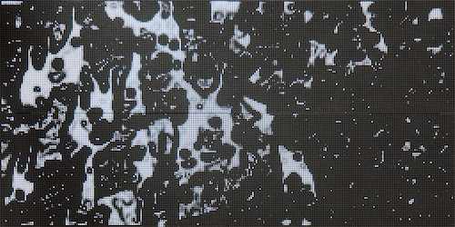 <b>Memòria</b> – 2019<br>Leds and video / fibers<br>10x20inch.